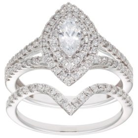1.00 CT. T.W. Marquise Diamond Engagement Ring and Band in 14K Gold