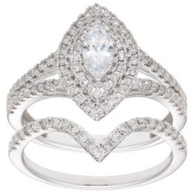 1.00 CT. T.W. Marquise Diamond Engagement Ring and Band in 14K Gold (I, I1)