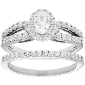 1.00 CT. T.W. Oval Diamond Engagement Ring and Band in 14K Gold (I, I1)