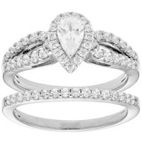1.00 CT. T.W. Pear Diamond Engagement Ring and Band in 14K Gold (I, I1)