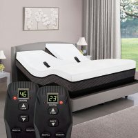 Dual Head Smart Airbed King Mattress with Adjustable Powerbase
