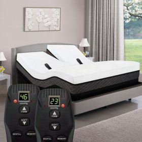 Dual Head Smart Airbed Queen Mattress with Adjustable Powerbase