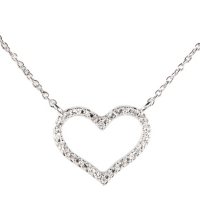 925 Sterling Silver 0.08 CT. T.W. Diamond Heart Pendant 