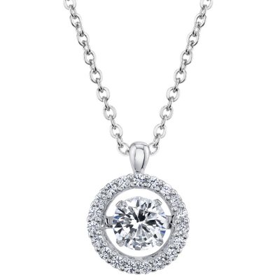 White sapphire store pendant necklace