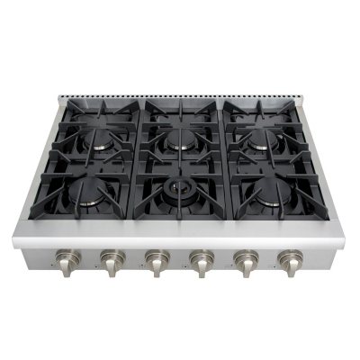 36 Inch Professional Drop-In Gas Cooktop with Six Burners in Stainless  Steel - THOR Kitchen