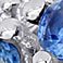 White Gold, variant on Round Cut Blue Sapphire and 0.45 CT. T.W. Diamond Band in 14K Gold