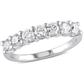 0.95 CT. T.W. Round Cut Diamond Semi Eternity Band in 14K Gold