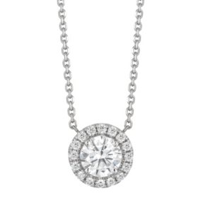 Superior Quality VS Collection 0.50 CT. T.W. Round Diamond Pendant in 18K White Gold (I, VS2)