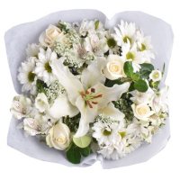 White Monochromatic Mixed Bouquets (6 ct.)