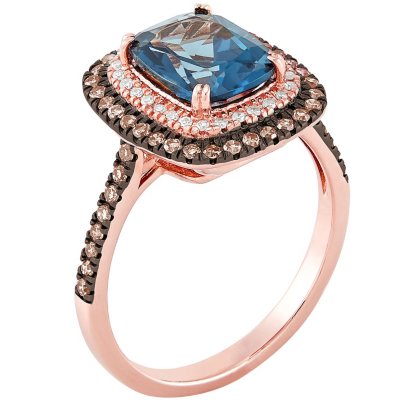 London blue topaz on sale cushion cut ring