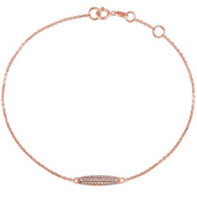 Diamond-Accent Charm Station Bracelet in 14K Rose Gold