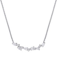 0.34 CT. T.W. Diamond Up and Down Curve Necklace in 14k White Gold
