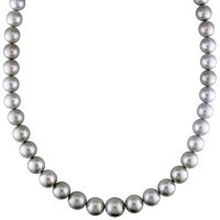 Allura 9-12 MM Silver Tahitian Pearl Necklace in 14K White Gold