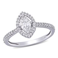 Allura 0.68 CT. T.W. Diamond Marquise Halo Engagement Ring in 14k White Gold