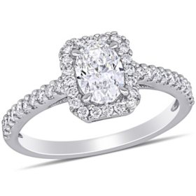 Allura 0.95 CT. T.W. Diamond Halo Engagement Ring in 14k White Gold