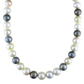 Allura 9-11 mm Multi-Colored South Sea and Tahitian Pearl Necklace in 14K Yellow Gold