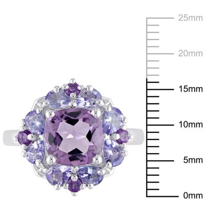 Amethyst and Tanzanite Cocktail Ring in Sterling Silver Sam s Club