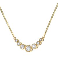 S Collection 1/2 CT. T.W. Curved Graduated Bar Necklace in 14K Yellow Gold
