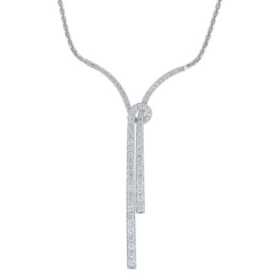 S Collection 1 CT. T.W. Diamond Lariat Necklace in 14K White Gold - Sam ...