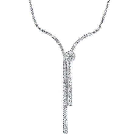 S Collection 1 CT. T.W. Diamond Lariat Necklace in 14K White Gold - Sam ...