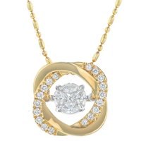 S Collection 1/2 CT. T.W. Two-Tone Interweaving Moving Composite Diamond Pendant in 14K Gold