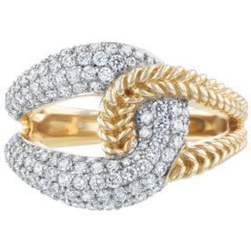 S Collection 1 CT. T.W. Interlinked Diamond Micro-Pave Ring in 14K Yellow Gold