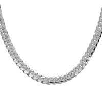 Italian Sterling Silver Polished Cuban Chain Necklace