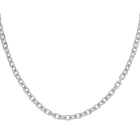 Italian Sterling Silver Diamond-Cut Oval Rolo Chain Necklace, 24"