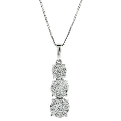 Pear Cut Sapphire and Diamond Pendant in 14K White Gold - Sam's Club