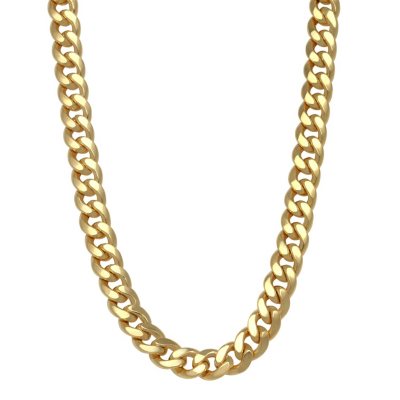 Solid Gold Cuban Link Chain Classic Miami, 8mm 24 Inch