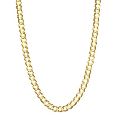 55cm (22) 4.5mm-5mm Width Solid Curb Chain in 10kt Yellow Gold