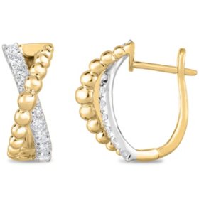 0.45 CT. T.W. Criss-Cross Diamond Earrings in 14K Gold