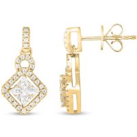 0.45 CT. T.W. Marquise and Round Kite-Shape Drop Earrings in 14K Gold
