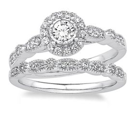 0.50 CT. T.W. Diamond Bridal Set in 14K White Gold