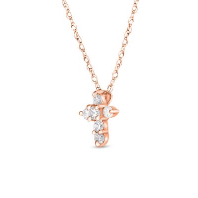 0.08 CT. T.W. Diamond Cross Pendant in 14K Gold Sam s Club