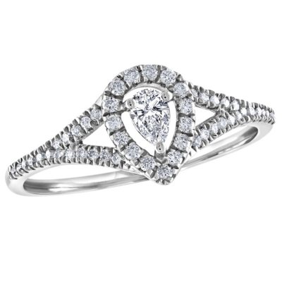 0.29 CT. T.W. Diamond Pear Shaped Framed Ring in 14K Gold - Sam's Club