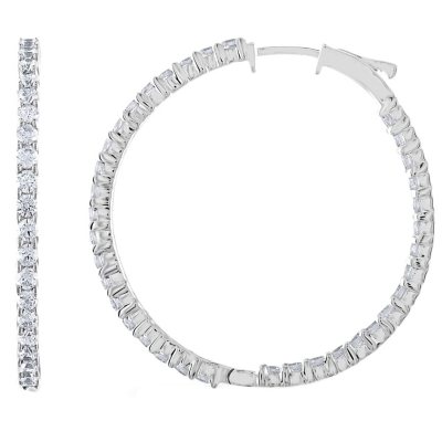 Inside out diamond hoop deals earrings white gold