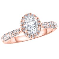 1.25 CT. T.W. Oval Halo Frame Engagement Ring in 14K Gold