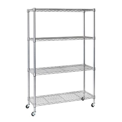 Seville Classics 4-Tier Steel Wire Shelving, Silver