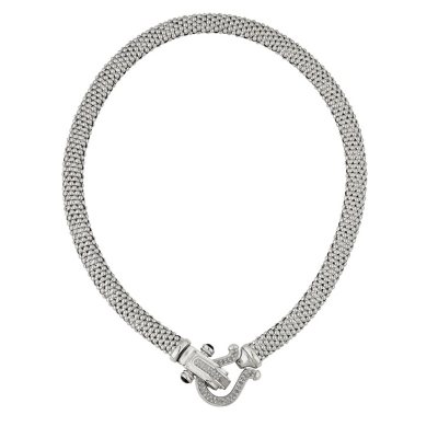 0.35 CT. T.W. Diamond Horseshoe Necklace in Italian Sterling