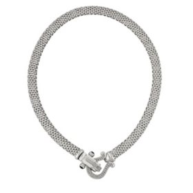 0.35 CT. T.W. Diamond Horseshoe Necklace in Italian Sterling Silver