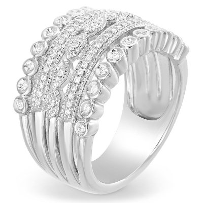 0.24 CT. T.W. Diamond Multi Row Ring in Sterling Silver - Sam's Club