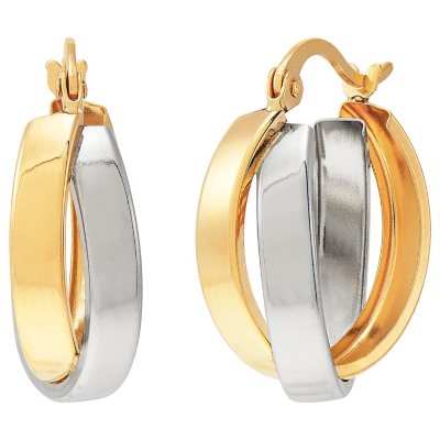 Sam's club white gold sale hoop earrings