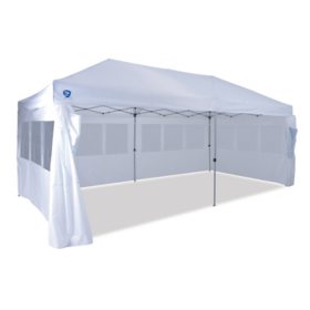 Amazon Com Z Shade 10 X 10 Angled Leg Instant Shade Canopy Tent Portable Shelter Blue Garden Outdoor