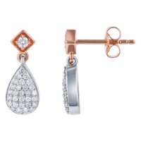 S Collection 3/8 CT. T.W. Pear Drop Two-Tone Earrings in 14K Gold