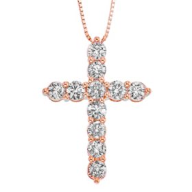 2.00 CT. T.W. Diamond Cross Pendant in 14K Gold (I, I1)