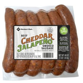 Member's Mark Cheddar Jalapeno Smoked Beef Sausage (12 pk.)