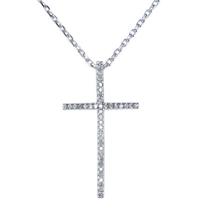 0.96 CT. T.W. Diamond Cross Pendant in 14K White Gold (H-I, I1) - Sam's ...