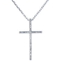 0.10 CT. T.W. Diamond Cross Pendant in Sterling Silver