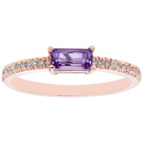 Amethyst and 0.10 CT. T.W. Diamond Ring in 14K Gold